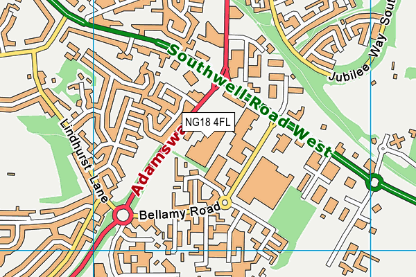NG18 4FL map - OS VectorMap District (Ordnance Survey) NG18 4FL map - OS VectorMap District (Ordnance Survey)