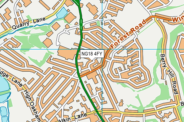 NG18 4FY map - OS VectorMap District (Ordnance Survey)