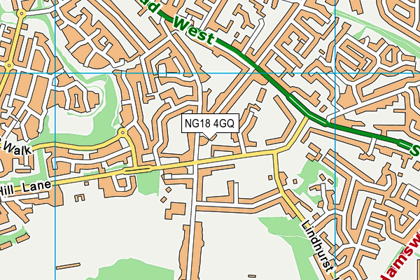NG18 4GQ map - OS VectorMap District (Ordnance Survey) NG18 4GQ map - OS VectorMap District (Ordnance Survey)