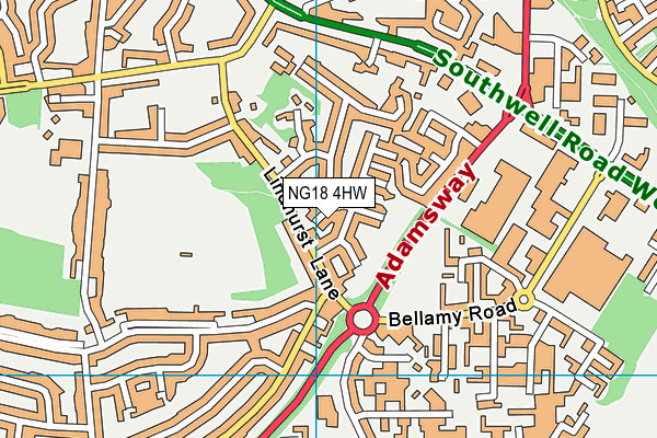 NG18 4HW map - OS VectorMap District (Ordnance Survey) NG18 4HW map - OS VectorMap District (Ordnance Survey)