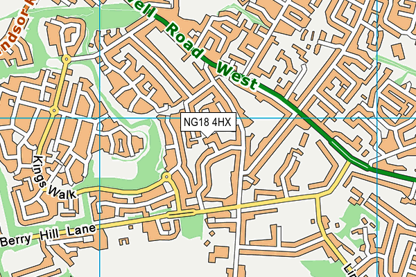 NG18 4HX map - OS VectorMap District (Ordnance Survey) NG18 4HX map - OS VectorMap District (Ordnance Survey)