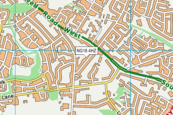 NG18 4HZ map - OS VectorMap District (Ordnance Survey) NG18 4HZ map - OS VectorMap District (Ordnance Survey)