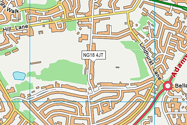 NG18 4JT map - OS VectorMap District (Ordnance Survey) NG18 4JT map - OS VectorMap District (Ordnance Survey)