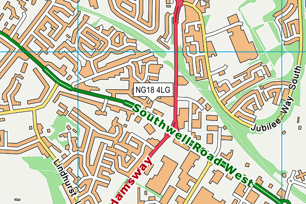 NG18 4LG map - OS VectorMap District (Ordnance Survey) NG18 4LG map - OS VectorMap District (Ordnance Survey)