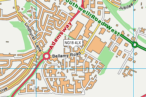 NG18 4LX map - OS VectorMap District (Ordnance Survey) NG18 4LX map - OS VectorMap District (Ordnance Survey)