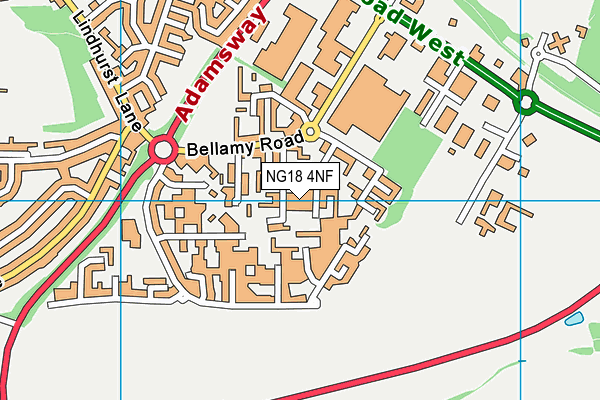 NG18 4NF map - OS VectorMap District (Ordnance Survey) NG18 4NF map - OS VectorMap District (Ordnance Survey)