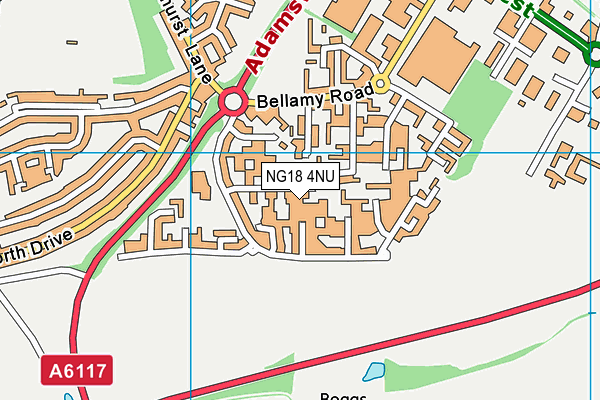 NG18 4NU map - OS VectorMap District (Ordnance Survey) NG18 4NU map - OS VectorMap District (Ordnance Survey)