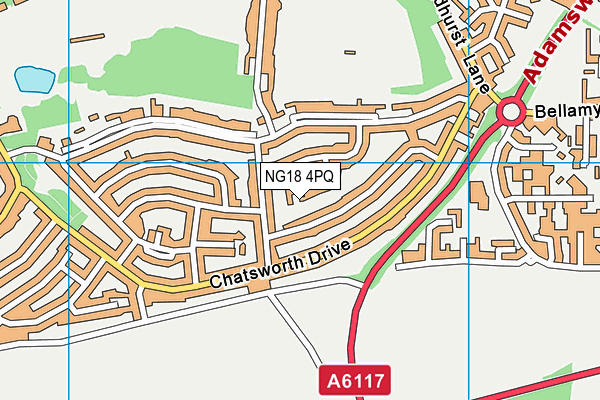 NG18 4PQ map - OS VectorMap District (Ordnance Survey) NG18 4PQ map - OS VectorMap District (Ordnance Survey)