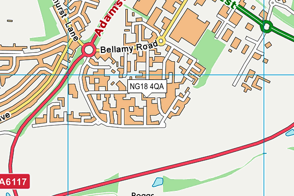 NG18 4QA map - OS VectorMap District (Ordnance Survey) NG18 4QA map - OS VectorMap District (Ordnance Survey)