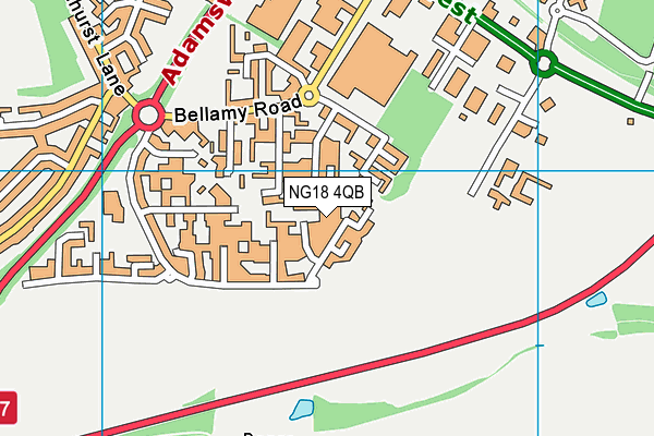 NG18 4QB map - OS VectorMap District (Ordnance Survey) NG18 4QB map - OS VectorMap District (Ordnance Survey)