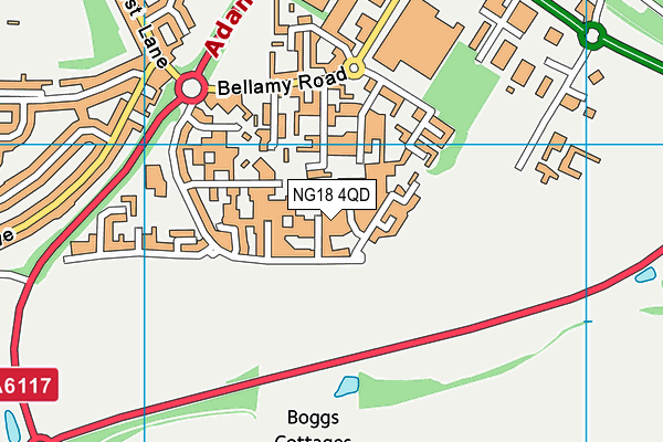 NG18 4QD map - OS VectorMap District (Ordnance Survey) NG18 4QD map - OS VectorMap District (Ordnance Survey)