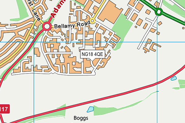 NG18 4QE map - OS VectorMap District (Ordnance Survey) NG18 4QE map - OS VectorMap District (Ordnance Survey)