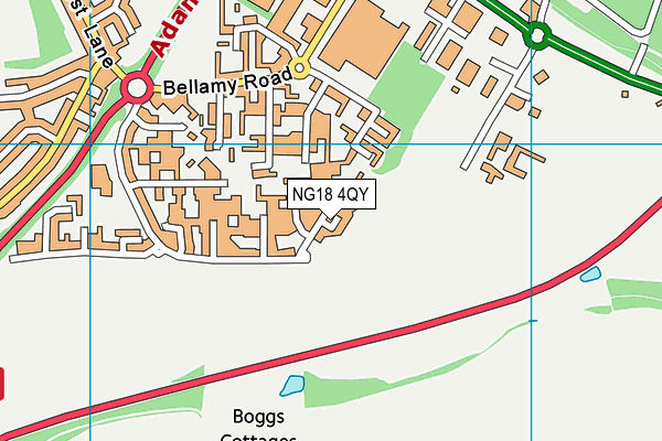 NG18 4QY map - OS VectorMap District (Ordnance Survey) NG18 4QY map - OS VectorMap District (Ordnance Survey)
