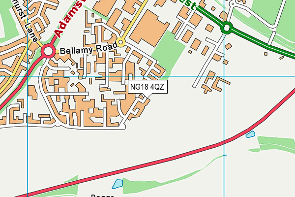 NG18 4QZ map - OS VectorMap District (Ordnance Survey) NG18 4QZ map - OS VectorMap District (Ordnance Survey)