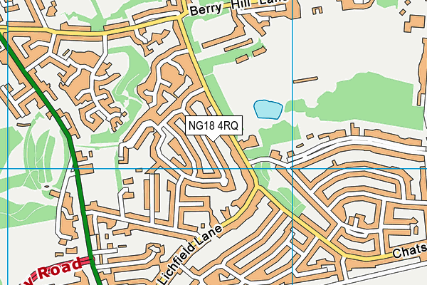 NG18 4RQ map - OS VectorMap District (Ordnance Survey) NG18 4RQ map - OS VectorMap District (Ordnance Survey)