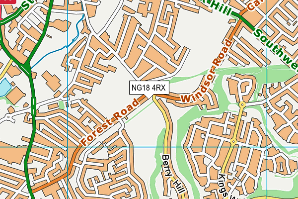NG18 4RX map - OS VectorMap District (Ordnance Survey) NG18 4RX map - OS VectorMap District (Ordnance Survey)