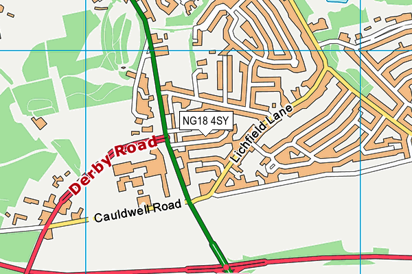NG18 4SY map - OS VectorMap District (Ordnance Survey) NG18 4SY map - OS VectorMap District (Ordnance Survey)