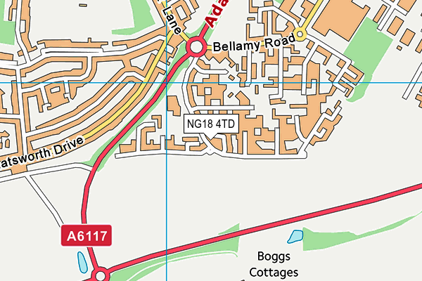 NG18 4TD map - OS VectorMap District (Ordnance Survey) NG18 4TD map - OS VectorMap District (Ordnance Survey)