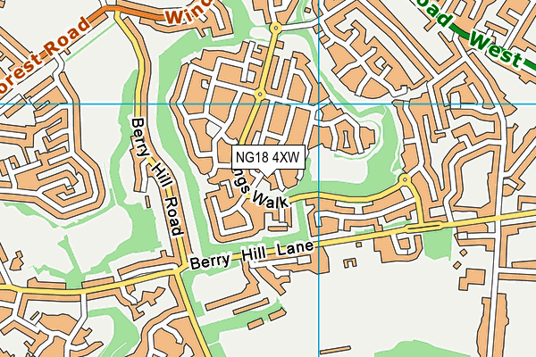 NG18 4XW map - OS VectorMap District (Ordnance Survey) NG18 4XW map - OS VectorMap District (Ordnance Survey)