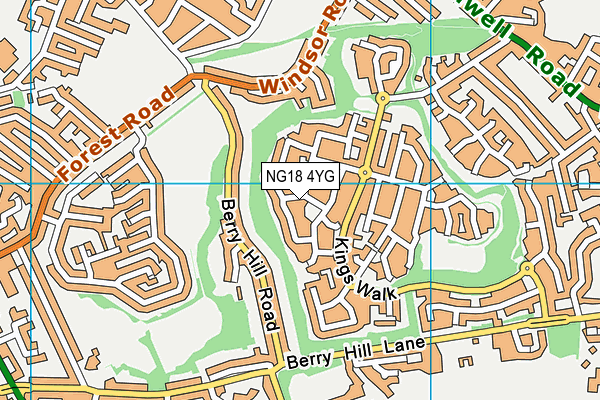NG18 4YG map - OS VectorMap District (Ordnance Survey) NG18 4YG map - OS VectorMap District (Ordnance Survey)