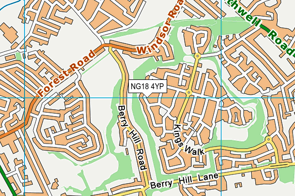 NG18 4YP map - OS VectorMap District (Ordnance Survey) NG18 4YP map - OS VectorMap District (Ordnance Survey)