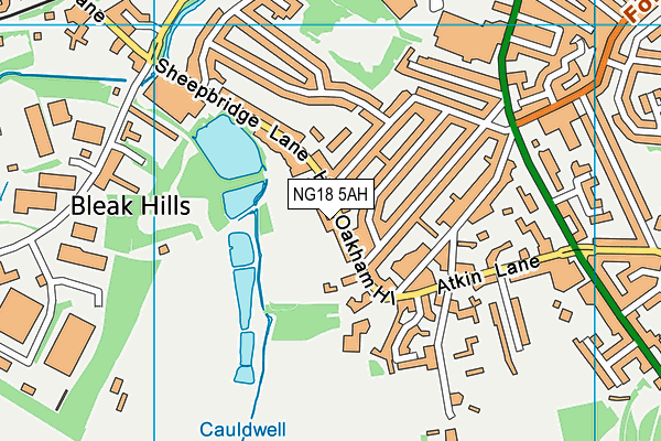 NG18 5AH map - OS VectorMap District (Ordnance Survey) NG18 5AH map - OS VectorMap District (Ordnance Survey)