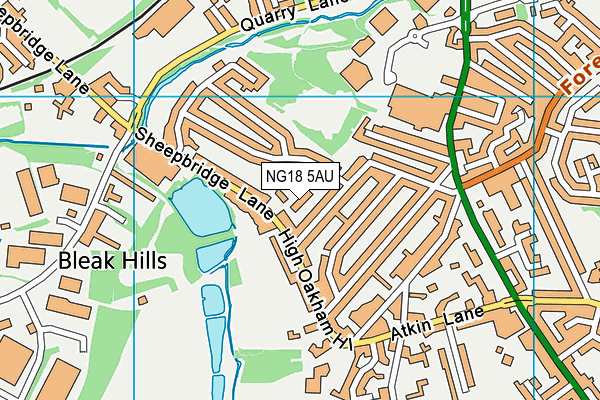 NG18 5AU map - OS VectorMap District (Ordnance Survey) NG18 5AU map - OS VectorMap District (Ordnance Survey)