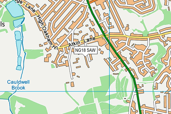NG18 5AW map - OS VectorMap District (Ordnance Survey) NG18 5AW map - OS VectorMap District (Ordnance Survey)