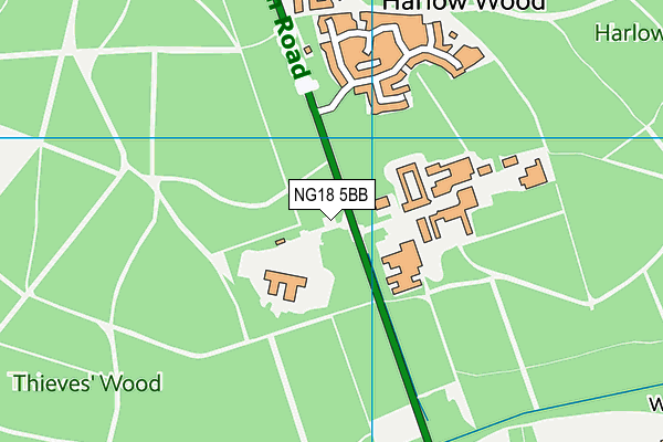 NG18 5BB map - OS VectorMap District (Ordnance Survey) NG18 5BB map - OS VectorMap District (Ordnance Survey)