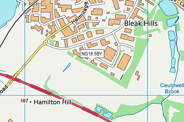 NG18 5BY map - OS VectorMap District (Ordnance Survey) NG18 5BY map - OS VectorMap District (Ordnance Survey)