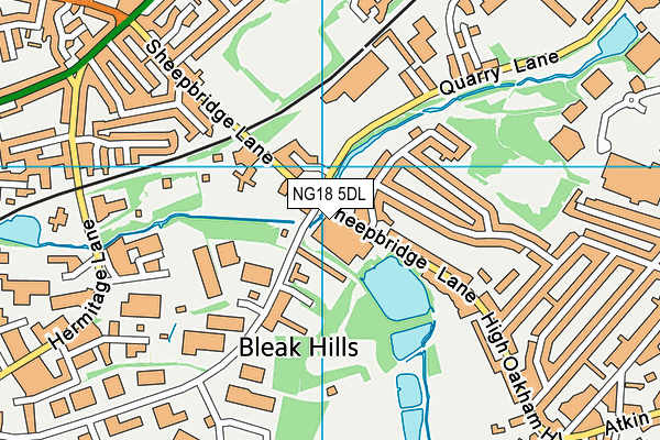 NG18 5DL map - OS VectorMap District (Ordnance Survey) NG18 5DL map - OS VectorMap District (Ordnance Survey)