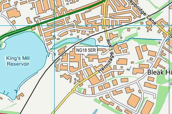 NG18 5ER map - OS VectorMap District (Ordnance Survey) NG18 5ER map - OS VectorMap District (Ordnance Survey)