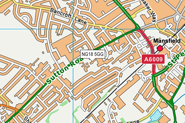 NG18 5GG map - OS VectorMap District (Ordnance Survey) NG18 5GG map - OS VectorMap District (Ordnance Survey)