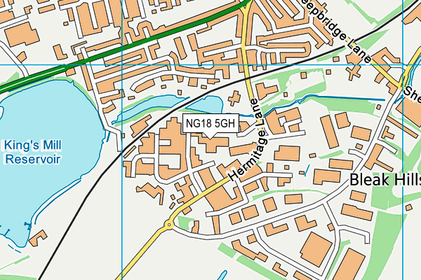 NG18 5GH map - OS VectorMap District (Ordnance Survey) NG18 5GH map - OS VectorMap District (Ordnance Survey)