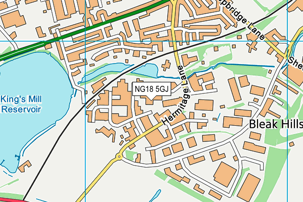 NG18 5GJ map - OS VectorMap District (Ordnance Survey) NG18 5GJ map - OS VectorMap District (Ordnance Survey)