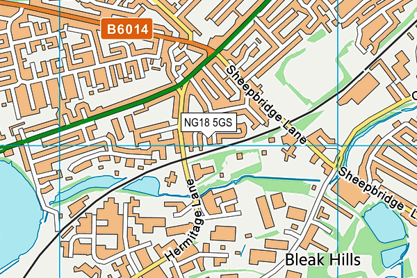 NG18 5GS map - OS VectorMap District (Ordnance Survey) NG18 5GS map - OS VectorMap District (Ordnance Survey)