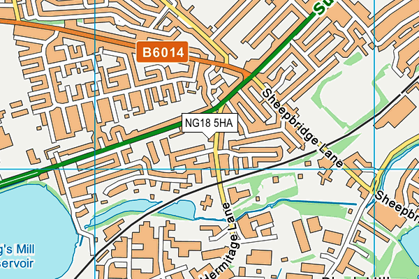 NG18 5HA map - OS VectorMap District (Ordnance Survey)