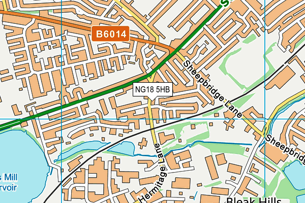 NG18 5HB map - OS VectorMap District (Ordnance Survey) NG18 5HB map - OS VectorMap District (Ordnance Survey)