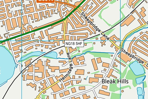 NG18 5HF map - OS VectorMap District (Ordnance Survey) NG18 5HF map - OS VectorMap District (Ordnance Survey)