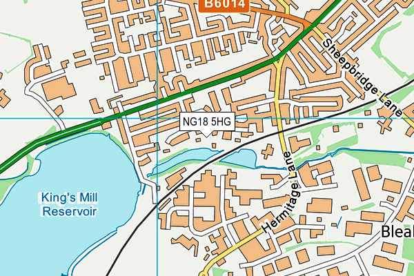 NG18 5HG map - OS VectorMap District (Ordnance Survey) NG18 5HG map - OS VectorMap District (Ordnance Survey)