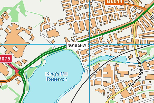 NG18 5HW map - OS VectorMap District (Ordnance Survey) NG18 5HW map - OS VectorMap District (Ordnance Survey)