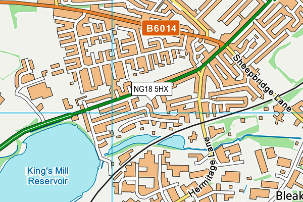 NG18 5HX map - OS VectorMap District (Ordnance Survey) NG18 5HX map - OS VectorMap District (Ordnance Survey)