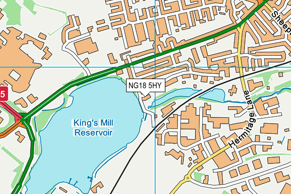 NG18 5HY map - OS VectorMap District (Ordnance Survey) NG18 5HY map - OS VectorMap District (Ordnance Survey)