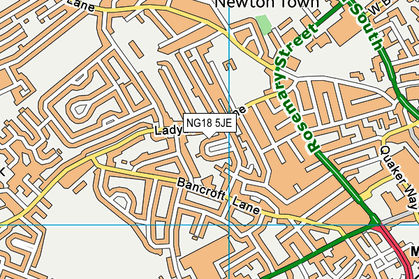 NG18 5JE map - OS VectorMap District (Ordnance Survey) NG18 5JE map - OS VectorMap District (Ordnance Survey)