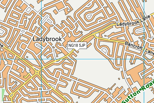 NG18 5JP map - OS VectorMap District (Ordnance Survey) NG18 5JP map - OS VectorMap District (Ordnance Survey)