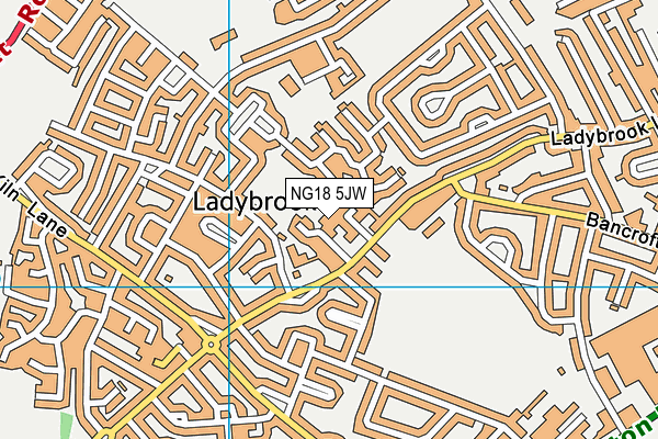 NG18 5JW map - OS VectorMap District (Ordnance Survey) NG18 5JW map - OS VectorMap District (Ordnance Survey)