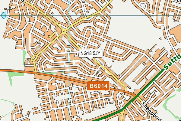 NG18 5JY map - OS VectorMap District (Ordnance Survey) NG18 5JY map - OS VectorMap District (Ordnance Survey)