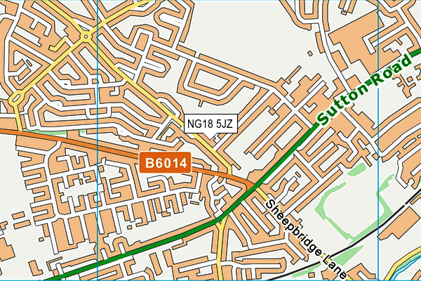 NG18 5JZ map - OS VectorMap District (Ordnance Survey) NG18 5JZ map - OS VectorMap District (Ordnance Survey)