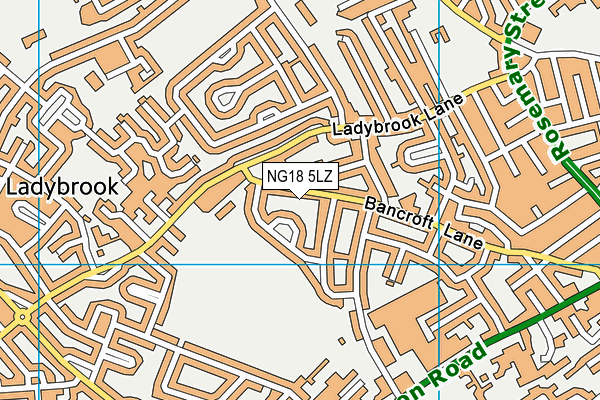 NG18 5LZ map - OS VectorMap District (Ordnance Survey) NG18 5LZ map - OS VectorMap District (Ordnance Survey)