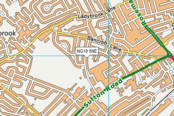 NG18 5NE map - OS VectorMap District (Ordnance Survey) NG18 5NE map - OS VectorMap District (Ordnance Survey)